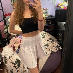 White tennis skirt